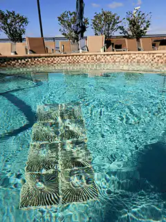 Pool with decorative tiles