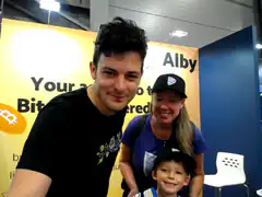 Family at Alby Bitcoin booth