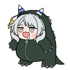Chibi character in dinosaur onesie