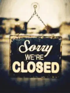 Sorry We're Closed sign