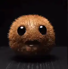 cute fuzzy kiwi monster eating kiwi