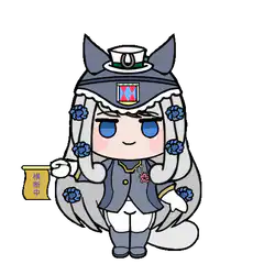 Chibi horse girl holding sign