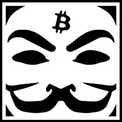 Bitcoin Guy Fawkes mask stock chart