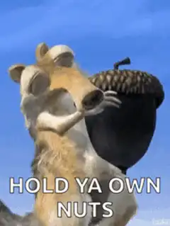 Scrat holding acorn hold ya own nuts