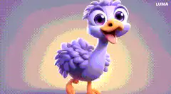 Purple bird wearing Santa hat