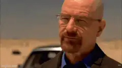 Walter White smirking in the desert