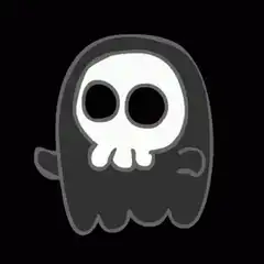 cartoon ghost with skull face