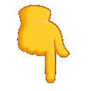 yellow hand pointing down