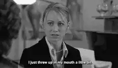 Jennifer Aniston throws up in mouth