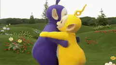 Tinky Winky and Laa-Laa hugging