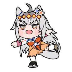 Chibi figure skater with star eyes