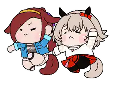 chibi girls dancing together