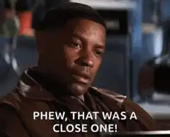 Denzel Washington Phew That Was A Close One
