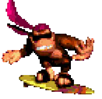 Donkey Kong on a skateboard