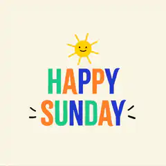 Happy Sunday colorful text animation