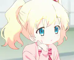 anime girl blushing and closing eyes