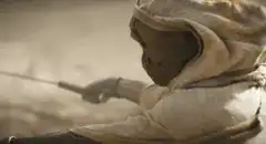 Desert battle with giant fish