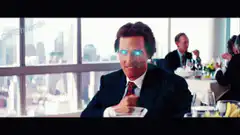 Will Ferrell eating with glowing blue eyes