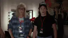 Bill and Ted bowing and waving