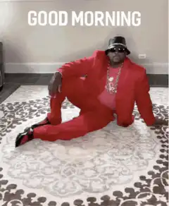 Man in red suit does a backflip
