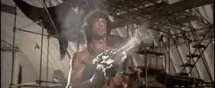 Rambo firing a minigun