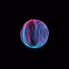 Colorful neon sphere animation