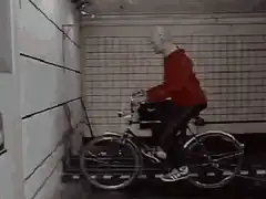Bicycle rider crashes into wall