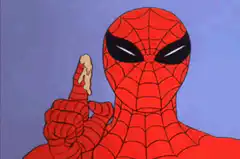 Spider-Man holding a banana