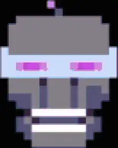 pixel art robot head blinking