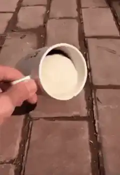 Foam expanding from a cup