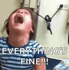 Crying girl screaming everything's fine
