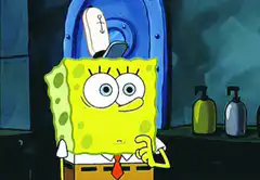 SpongeBob smirks and winks