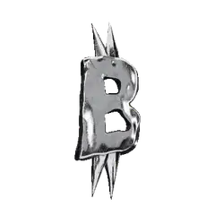 Spiky metallic letter B rotating