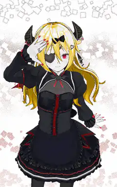 anime girl saluting with stars
