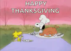 Snoopy and Woodstock Thanksgiving Dinner