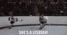Hockey goalie celebrates she's a lesbian