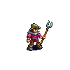 pixel art warrior with trident