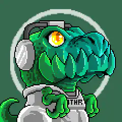Pixel Art Dinosaur Astronaut