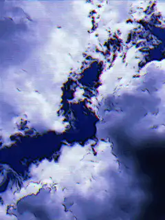 Glitchy blue and white spiral vortex