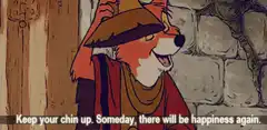 Robin Hood tips hat encouragingly