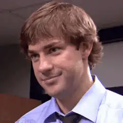 Jim Halpert smirking and looking skeptical