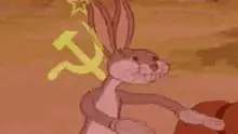 Bugs Bunny with Soviet Hammer and Sickle