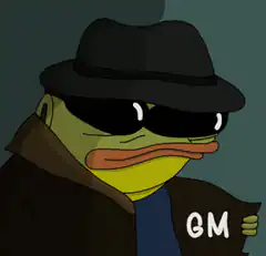 Cool frog in fedora holding GM sign