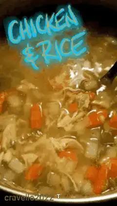 Chicken and Rice Soup Boiling