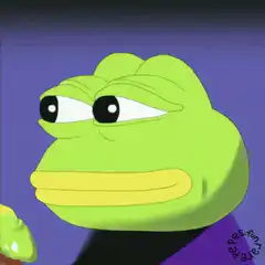 Pepe the Frog looks at green ice cream