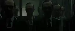 Agent Smith clones in the rain