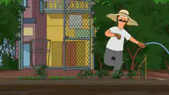Bob Belcher watering plants