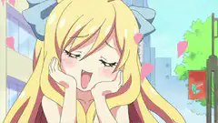 Anime girl blushing with hearts