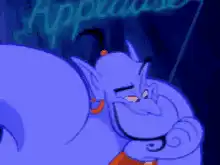 Genie smirking with Applause sign