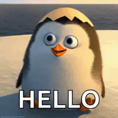 Penguin waving hello
